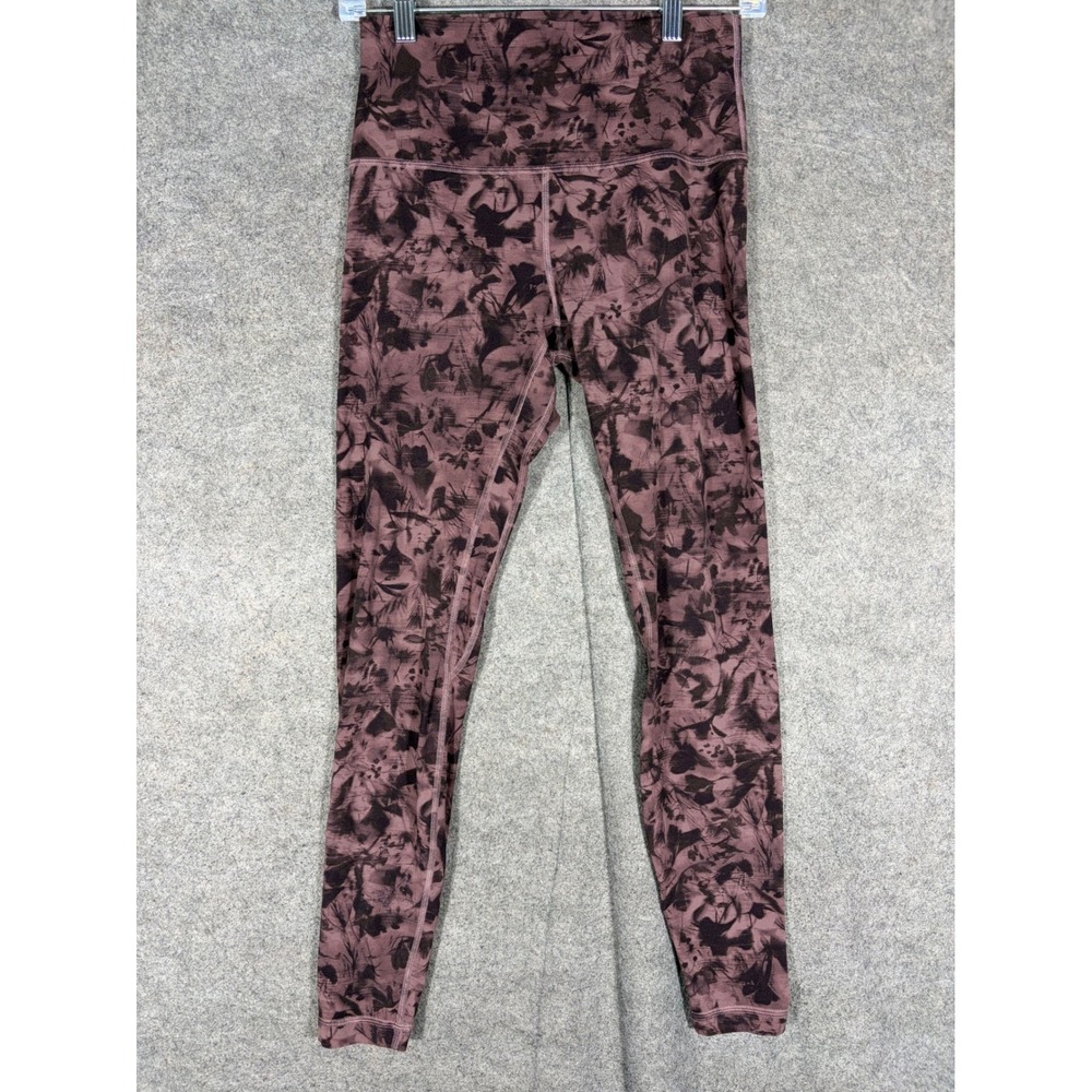 Lululemon Wunder Under High-Rise Tight 28 Luxtreme Floral Mauve Black Size 8
